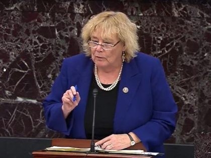 WASHINGTON, DC - JANUARY 29: In this screengrab taken from a Senate Television webcast, Rep. Zoe Lofgren (D-CA) answers a question from a senator during impeachment proceedings against U.S. President Donald Trump in the Senate at the U.S. Capitol on January 29, 2020 in Washington, DC. Senators have 16 hours …