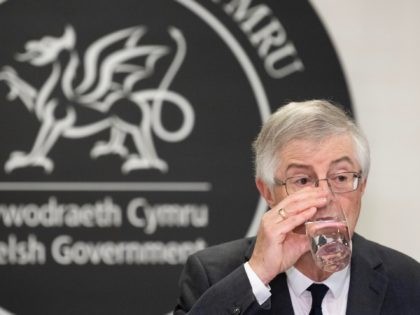 CARDIFF, WALES - OCTOBER 19: First Minister of Wales Mark Drakeford speaks during a press