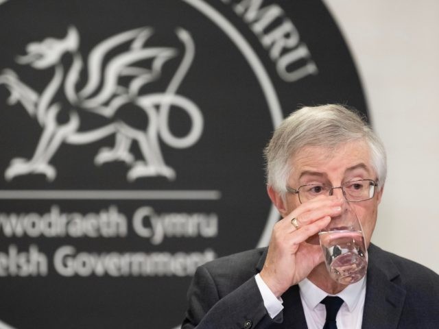 CARDIFF, WALES - OCTOBER 19: First Minister of Wales Mark Drakeford speaks during a press conference after the Welsh cabinet announced that Wales will go into national lockdown from Friday until 9 November, at the Welsh Government building in Cathays Park on October 19, 2020 in Cardiff, Wales. Cases of …