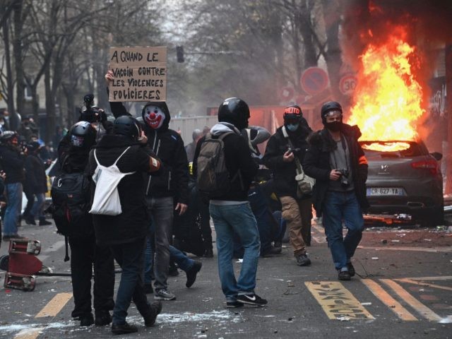 Antifa Attack Police, Vandalise Businesses, Burn Cars in Paris During Anti-Security Bill Protests