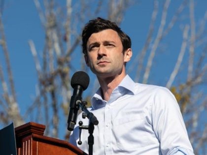 CONYERS, GA - DECEMBER 05: Democratic U.S. Senate candidate Jon Ossoff speaks to the crowd during an outdoor drive-in rally on December 5, 2020 in Conyers, Georgia. Ossoff will face Republican incumbent Sen. David Purdue (R-GA) in a runoff election that will take place January 5th. (Photo by Jessica McGowan/Getty …
