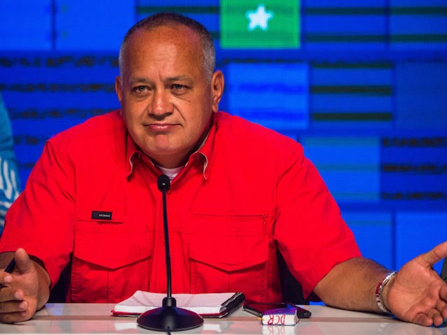 Socialist United Party of Venezuela (PSUV) leader Diosdado Cabello speaks after the announcement of the legislative election results in Caracas on December 7, 2020. (Photo by Cristian Hernandez / AFP) (Photo by CRISTIAN HERNANDEZ/AFP via Getty Images)