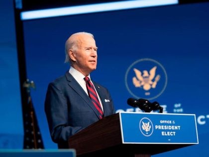 US President-elect Joe Biden speaks during an event to introduce key Cabinet nominees and members of his climate team at The Queen Theater in Wilmington, Delaware on December 19, 2020. (Photo by ALEX EDELMAN / AFP) (Photo by ALEX EDELMAN/AFP via Getty Images)