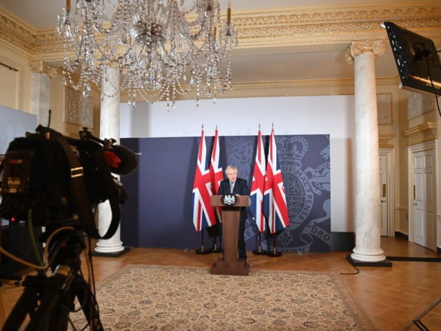 LONDON, ENGLAND - DECEMBER 24: Prime Minister, Boris Johnson holds a press conference on r