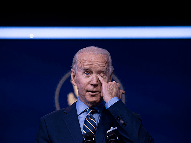 US President-elect Joe Biden speaks about a foreign policy and national security virtual briefing he held earlier at the Queen Theater on December 28, 2020, in Wilmington, Delaware. (Photo by Brendan Smialowski / AFP) (Photo by BRENDAN SMIALOWSKI/AFP via Getty Images)