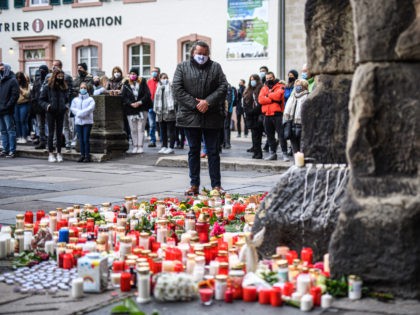 TRIER, GERMANY - DECEMBER 02: People gather in front of the Porta Nigra in the city center