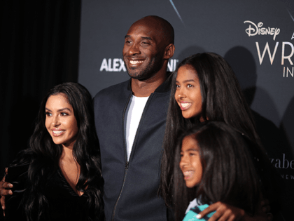 Kobe Bryant (2nd L) and his family attend the premiere of Disney's "A Wrinkle In Time" at
