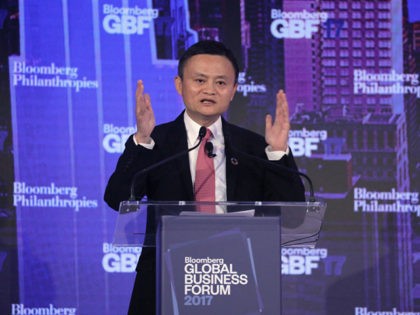 NEW YORK, NY - SEPTEMBER 20: Jack Ma, executive chairman of Alibaba Group, speaks at the Bloomberg Global Business Forum on September 20, 2017 in New York City. Heads of state and international business leaders met to discuss global issues and challenges to economic growth. The inaugural year of the …