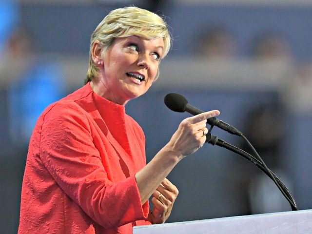 Former Michigan Gov. Jennifer Granholm speaks during the final day of the Democratic National Convention in Philadelphia, Thursday, July 28, 2016. (AP Photo/Mark J. Terrill)