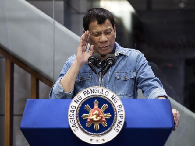 Philippine's President Rodrigo Duterte delivers his speech to overseas Filipino workers (O