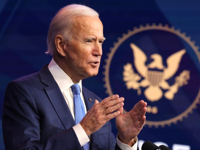 WILMINGTON, DELAWARE - DECEMBER 11: U.S. President-elect Joe Biden speaks during an event to announce new cabinet nominations at the Queen Theatre on December 11, 2020 in Wilmington, Delaware. President-elect Joe Biden is continuing to round out his domestic team with the announcement of his choices for cabinet secretaries of …