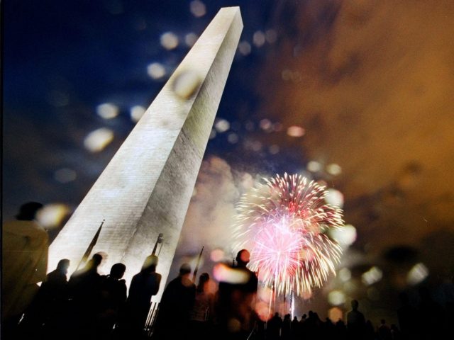 Despite the rainshowers, fireworks explode near the Washington Monument during the America's celebration for the nation's 225th anniversary of the adoption of the Declaration of Independence Wednesday, July 4, 2001 in Washington. John Adams, later to become President of the United States, predicted in 1776 that the day the United …