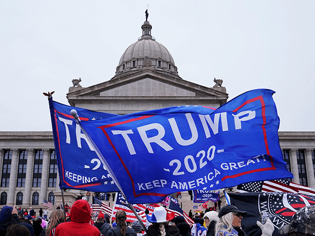 Trump supporters rally at the state Capitol, Wednesday, Jan. 6, 2021, in Oklahoma City. (A