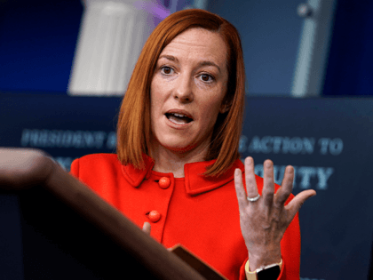 White House press secretary Jen Psaki speaks during a press briefing at the White House, T