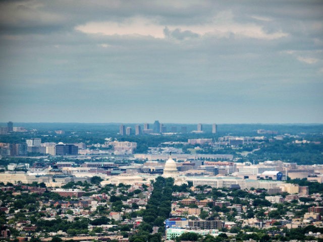 This aerial view of Capitol Hill is seen on May 25, 2020, in Washington, DC. - US House Democrats will make history Friday by voting for Washington DC to become the nation's 51st state, but the move, a push for voting rights for the capital's residents, is doomed in the …