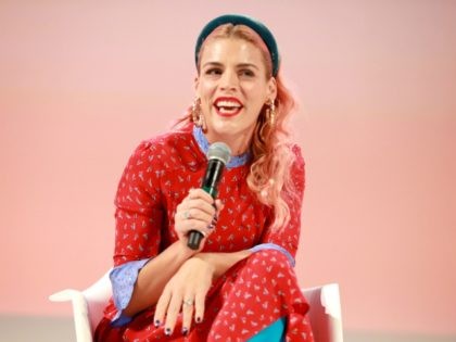 LOS ANGELES, CALIFORNIA - NOVEMBER 02: Busy Philipps speaks on stage at the Teen Vogue Summit 2019 at Goya Studios on November 02, 2019 in Los Angeles, California. (Photo by Rich Fury/Getty Images for Teen Vogue)