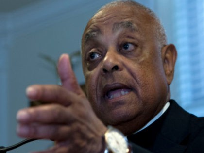 Archbishop designated by Pope Francis to the Archdiocese of Washington, Archbishop Wilton D. Gregory speaks during a news conference at Washington Archdiocesan Pastoral Center in Hyattsville, Md., Thursday, April 4, 2019. Archbishop-designate Gregory will succeed Cardinal Donald Wuerl. (AP Photo/Jose Luis Magana)
