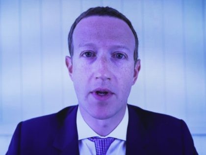 WASHINGTON, DC - JULY 29: Facebook CEO Mark Zuckerberg testifies via video conference duri