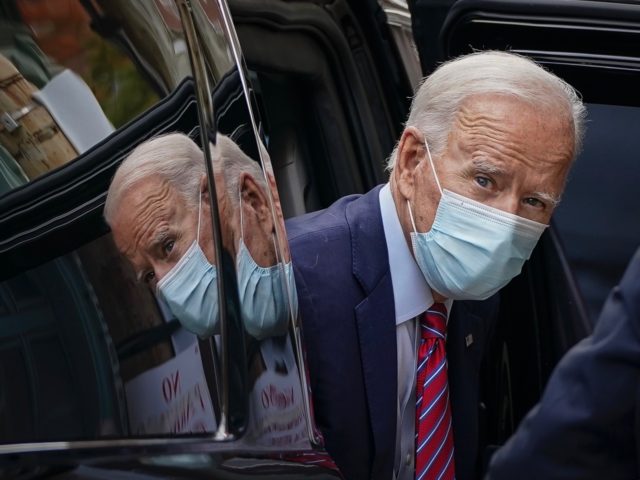 WILMINGTON, DE - OCTOBER 19: Democratic presidential nominee Joe Biden arrives at The Quee