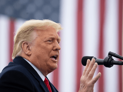 US President Donald Trump holds a Make America Great Again campaign rally at Lancaster Airport in Lititz, Pennsylvania, October 26, 2020. - President Donald Trump's struggling reelection campaign receives a major boost Monday with the expected confirmation of his latest Supreme Court nominee, tilting the top body to the right …