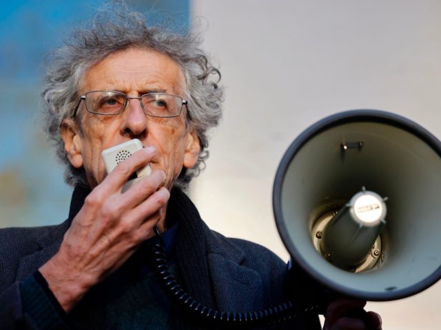 Piers Corbyn, brother of Jeremy Corbyn, the former leader of Britain's opposition Labour party, addresses supporters as he arrives at Westminster Magistrates court in central London on November 27, 2020. - Piers is accused of attending anti-lockdown and anti vaccine protests at Hyde Park during the first coronavirus COVID-19 lockdown …