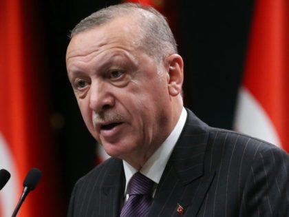 President of Turkey Recep Tayyip Erdogan makes a statement after chairing the cabinet meet