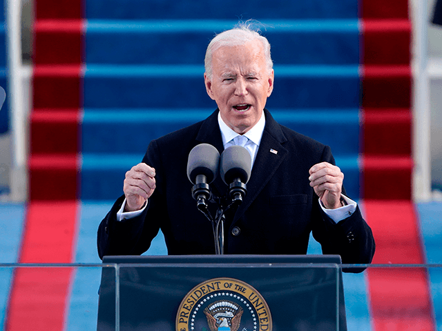 US President Joe Biden speaks after being sworn in as the 46th President of the US during the 59th Presidential Inauguration at the US Capitol in Washington, January 20, 2021. (Photo by Patrick Semansky / POOL / AFP) (Photo by PATRICK SEMANSKY/POOL/AFP via Getty Images)