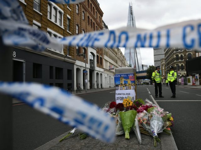 British police on Monday made several arrests in two dawn raids following the June 3 London attacks, claimed by the Islamic State group which left seven people dead. / AFP PHOTO / Justin TALLIS (Photo credit should read JUSTIN TALLIS/AFP via Getty Images)