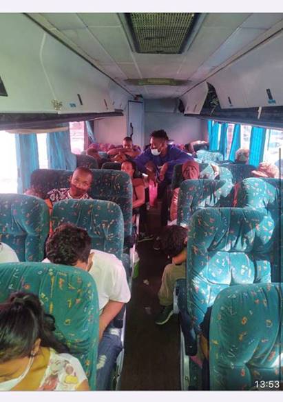 Haitian migrants on a Mexican bus making their way to the U.S. border. (Photo: Government of Mexico)