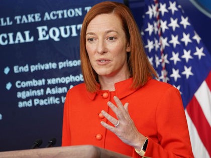 Biden White House Press Secretary Jen Psaki speaks during the daily briefing in the Brady Briefing Room of the White House in Washington, DC on January 26, 2021. (Photo by MANDEL NGAN / AFP) (Photo by MANDEL NGAN/AFP via Getty Images)