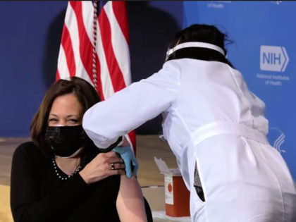 Kamala Harris Laughs After Receiving Second Coronavirus Vaccine