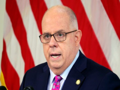 Maryland Gov. Larry Hogan announces a new round of restrictions effective later this week, including a 10 p.m. closing time for bars and 50% capacity for retail and other businesses, due to rising cases of COVID-19 during a news conference on Tuesday, Nov. 17, 2020 in Annapolis, Md. (AP Photo/Brian …