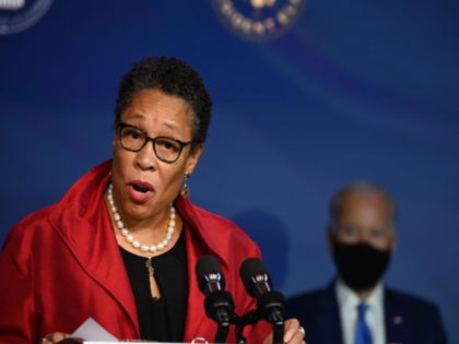 US Representative Marcia Fudge speaks on December 11, 2020, after being nominated to be Housing and Urban Development Secretary by US President-elect Joe Biden (R), in Wilmington, Delaware. (Photo by JIM WATSON / AFP) (Photo by JIM WATSON/AFP via Getty Images)
