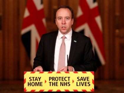 Britain's Health Secretary Matt Hancock attends a virtual press conference to update the n