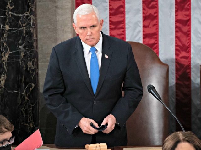 WASHINGTON, DC - JANUARY 06: U.S. Vice President Mike Pence presides over a joint session
