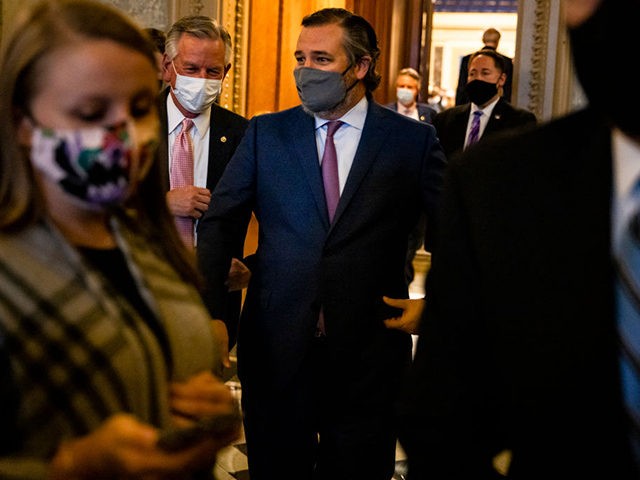 WASHINGTON, DC - JANUARY 26: Sen. Ted Cruz (R-TX) leaves the floor of the Senate following