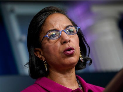 WASHINGTON, DC - JANUARY 26: Domestic Policy Advisor Susan Rice speaks during the daily pr