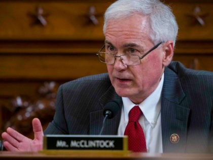 Rep. Tom McClintock (R-CA) questions Intelligence Committee Minority Counsel Stephen Castor and Intelligence Committee Majority Counsel Daniel Goldman during House impeachment inquiry hearings before the House Judiciary Committee on Capitol Hill December 9, 2019 in Washington, DC. The hearing is being held for the Judiciary Committee to formally receive evidence …