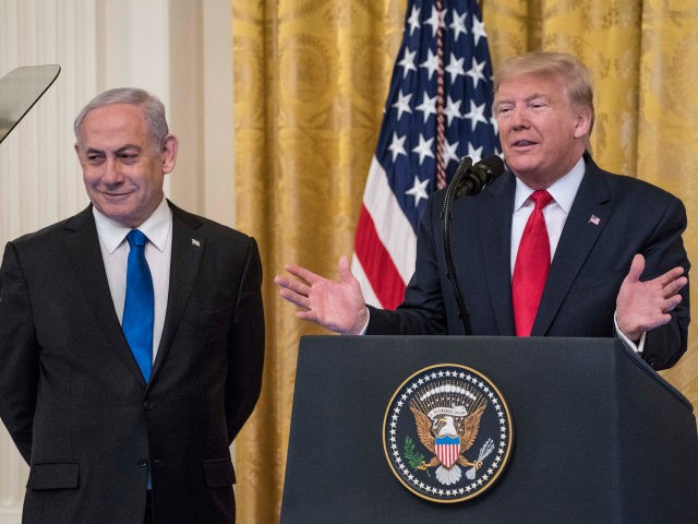 WASHINGTON, DC - JANUARY 28: U.S. President Donald Trump and Israeli Prime Minister Benja