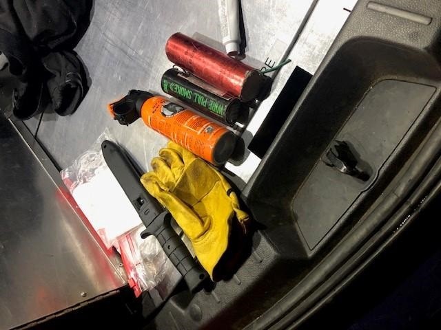 Portland police officers seized multiple weapons during Inauguration Day protests. (Photo: Portland Police Bureau)