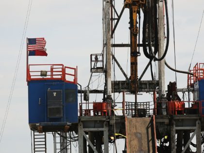 GONZALES, TX - MARCH 26: An oil platform drill is viewed on March 26, 2015 outside of the
