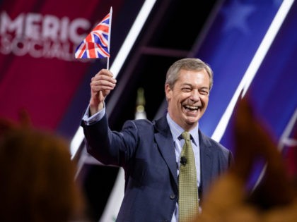NATIONAL HARBOR, MD - FEBRUARY 28: Nigel Farage, British politician and leader of the Brexit Party, speaks at the Conservative Political Action Conference 2020 (CPAC) hosted by the American Conservative Union on February 28, 2020 in National Harbor, MD. (Photo by Samuel Corum/Getty Images)