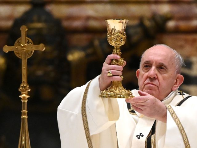 Pope Francis leads a Christmas Eve mass to mark the nativity of Jesus Christ on December 2