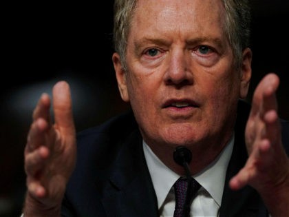 US Trade Representative Robert Lighthizer testifies at a Senate Finance Committee hearing on the Presidents 2020 trade policy agenda, on Capitol Hill, June 17, 2020, in Washington, DC. (Photo by Anna Moneymaker / POOL / AFP) (Photo by ANNA MONEYMAKER/POOL/AFP via Getty Images)