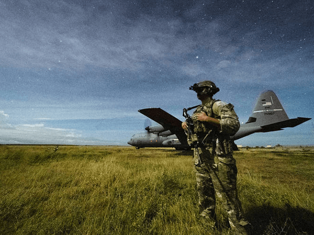 U.S. Army Spc. Kevin Martin, junior sniper, assigned to the 1-186th Infantry Battalion, Ta