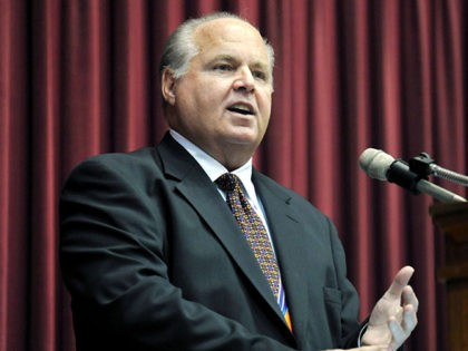 Conservative commentator Rush Limbaugh speaks during a secretive ceremony inducting him into the Hall of Famous Missourians on Monday, May 14, 2012, in the state Capitol in Jefferson City, Mo. (AP Photo/Julie Smith)