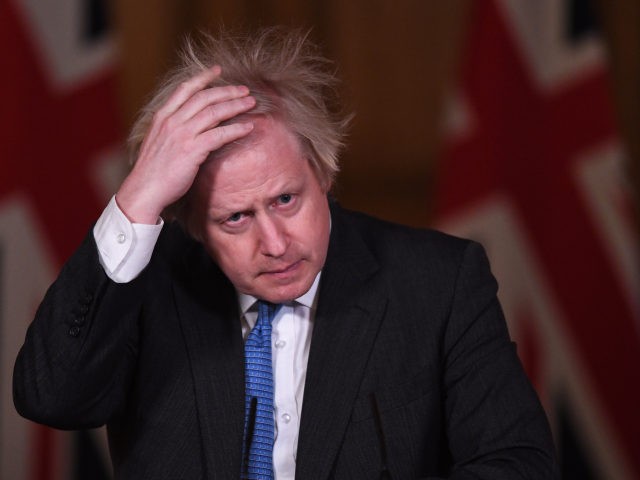 LONDON, ENGLAND - FEBRUARY 15: UK Prime Minister Boris Johnson talks during a Covid-19 med