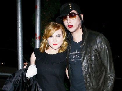 NEW YORK - SEPTEMBER 13: (Exclusive Access) Actress Evan Rachel Wood and musician Marilyn Manson arrive for the after party for a special screening of "Across The Universe" at Bette on September 13, 2007 in New York City. (Photo by Scott Wintrow/Getty Images)