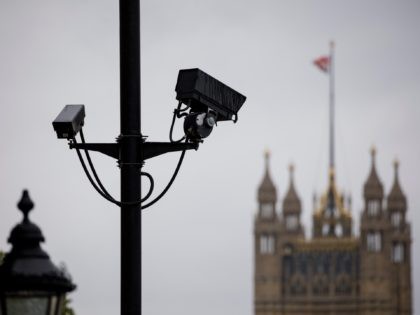CCTV cameras operate in Whitehall, London on August 16, 2019. (Photo by Tolga AKMEN / AFP) (Photo credit should read TOLGA AKMEN/AFP via Getty Images)