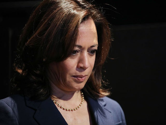 LOS ANGELES, CALIFORNIA - NOVEMBER 17: Democratic presidential candidate Sen. Kamala Harris (D-CA) waits to speak at a Democratic presidential forum on Latino issues at Cal State LA on November 17, 2019 in Los Angeles, California. The presidential primary in California will be held on March 3, 2020. (Photo by …